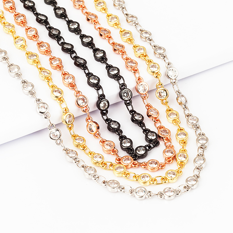 Rose Gold Bracelet - Sturdy half finished CZ chain ,
