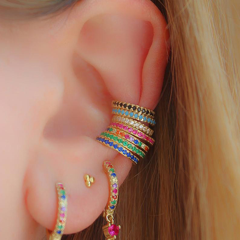 Ear Cuff No Piercing - Ear Cuff Micro Pave Cz Circle