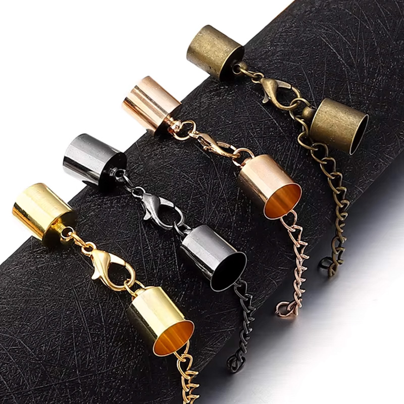Leather Bracelet - 10Sets Leather Cord End Caps With