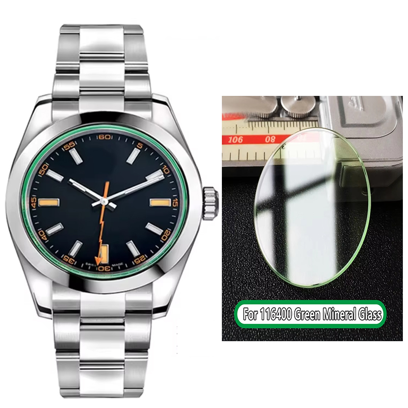 Jewelry Rolex Watches - Mineral Glass Flat Glass Green Parts