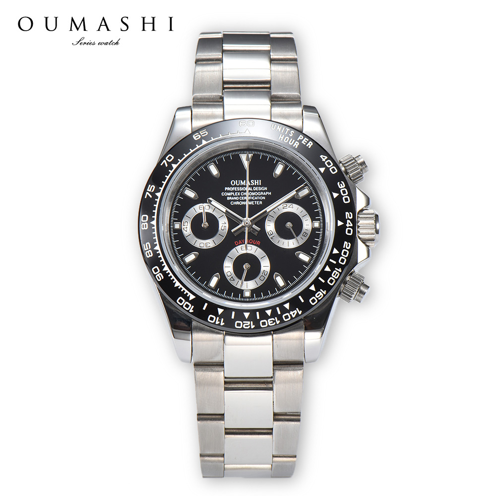 Leather Bracelet - Men's watch VK63 Quartz movement Chronograph