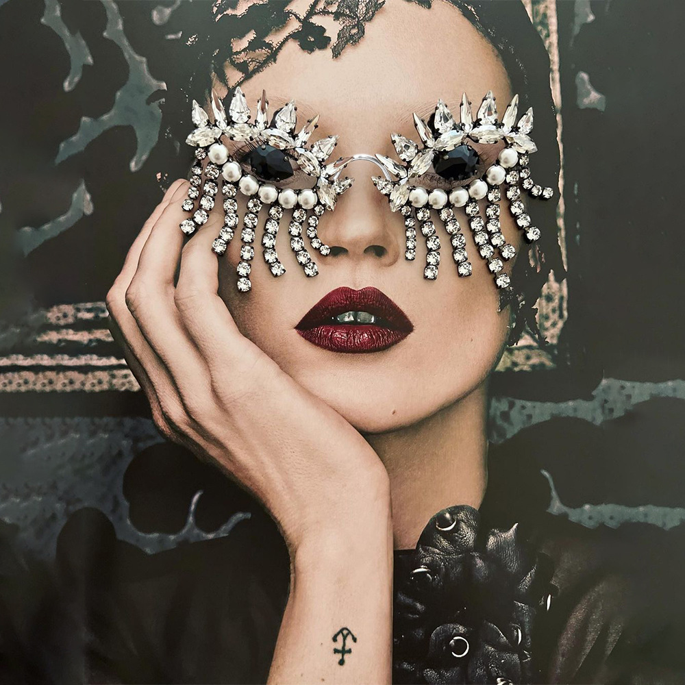 Luxury Gifts Jewelry & Watches Namfleg Mostar - Stonefans Tassel Glasses Frame for Women