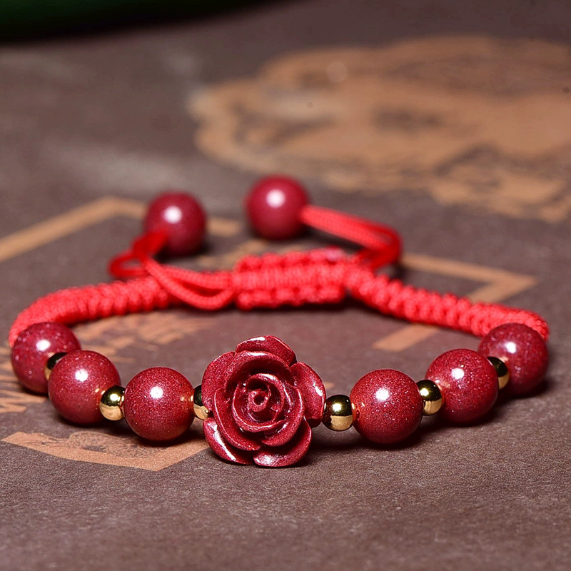 Luxury Gifts Jewelry & Watches Namfleg Mostar - Red Cinnabar Rose Flower Beads DIY