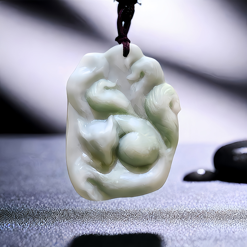 Luxury Gifts Jewelry & Watches Namfleg Mostar - Natural Real Jade Fox Pendant Necklace
