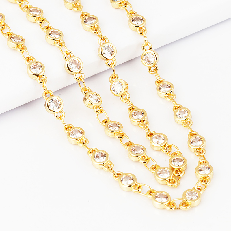 Sturdy half finished CZ chain  - Rose Gold Bracelet review and price