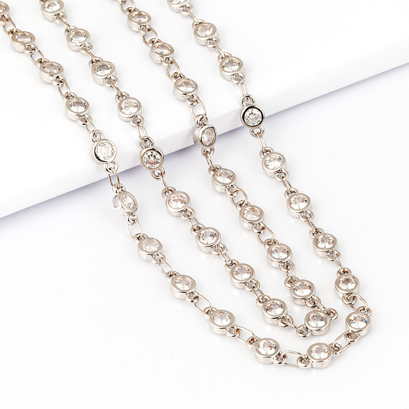 Sturdy half finished CZ chain  - Rose Gold Bracelet review and price