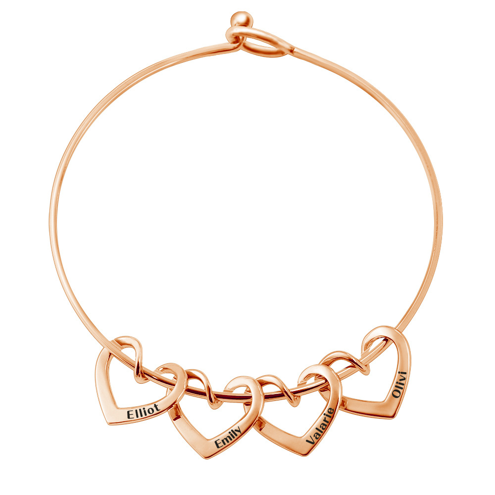 Customized Engraved Name Brace - Rose Gold Bracelet review and price