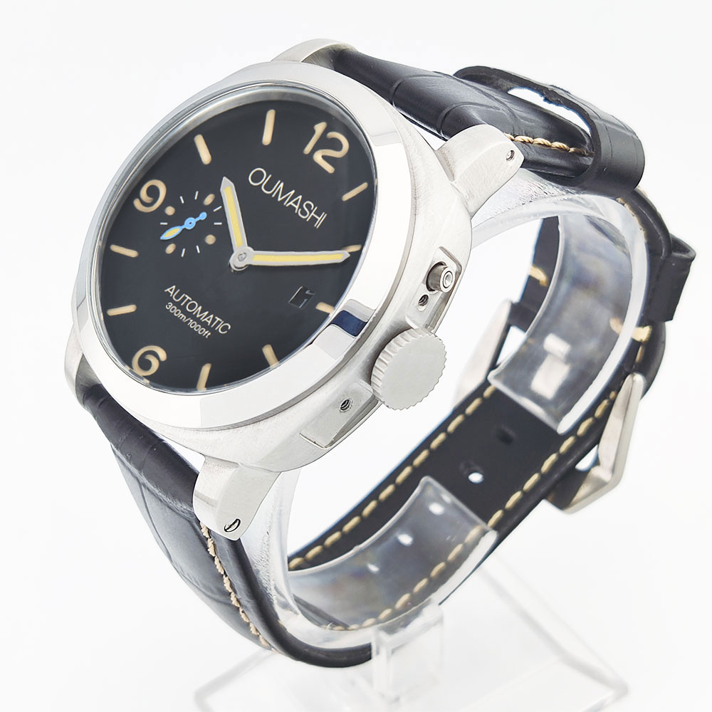 44mm Men's watch Seagull st255 - Leather Bracelet review and price