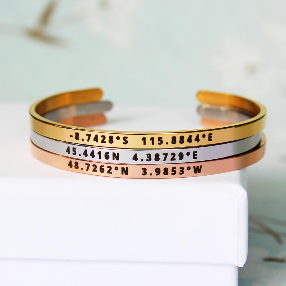 4mm Width Custom Coordinates B - Rose Gold Bracelet review and price