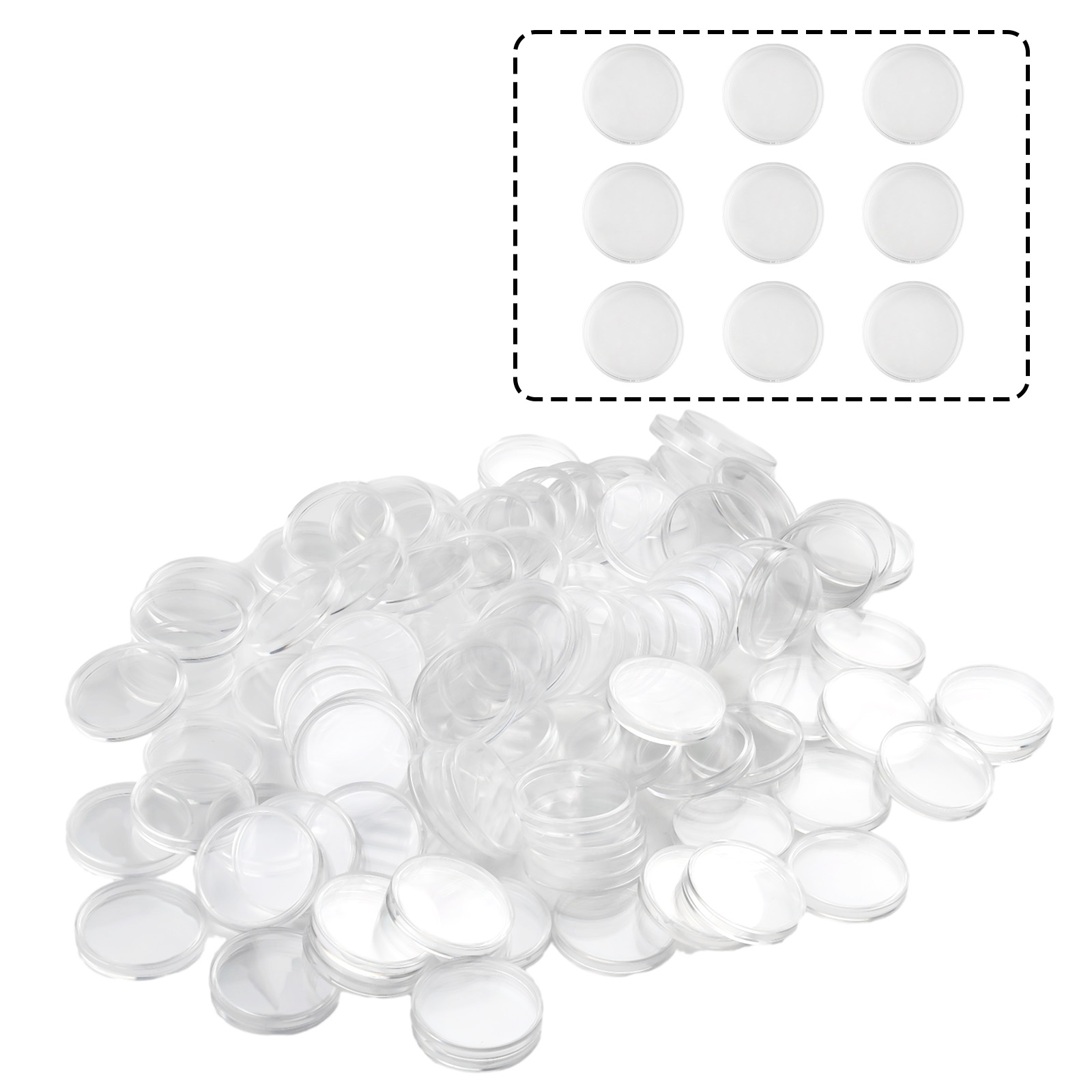 100Pcs Transparent Plastic Rou - Collectors Coins Jewelry & Watches Of Smithtown review and price