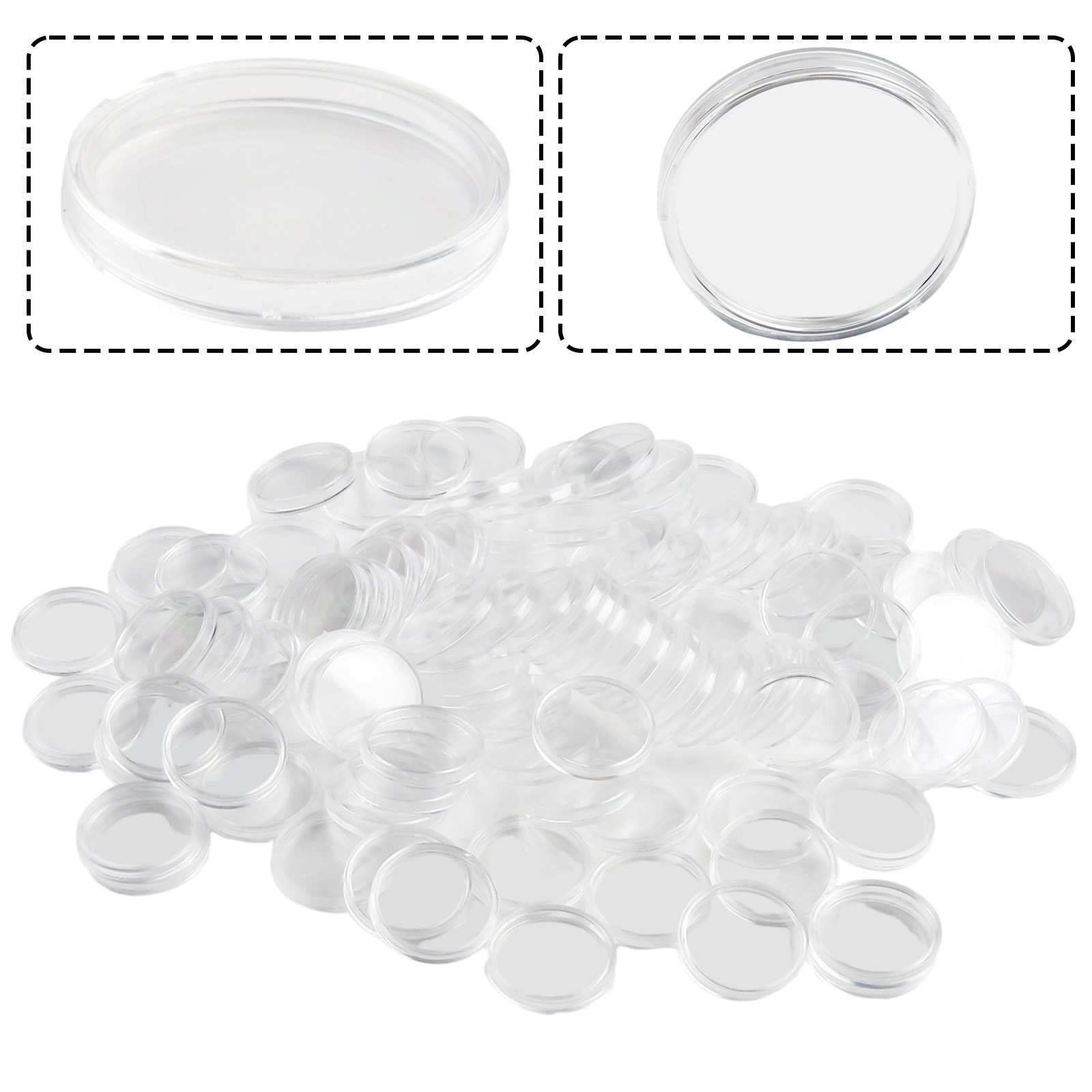 100Pcs Transparent Plastic Rou - Collectors Coins Jewelry & Watches Of Smithtown review and price
