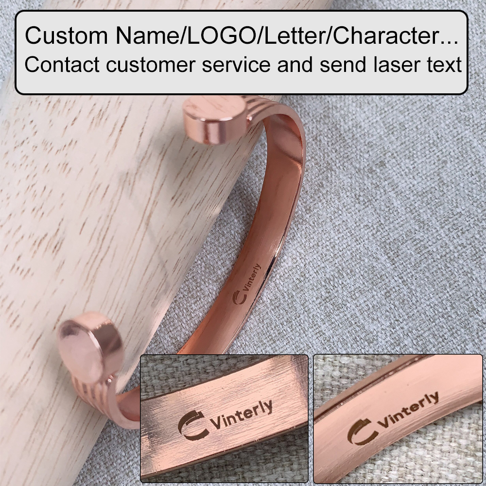 Customized Pure Copper Bracele - Rose Gold Bracelet review and price