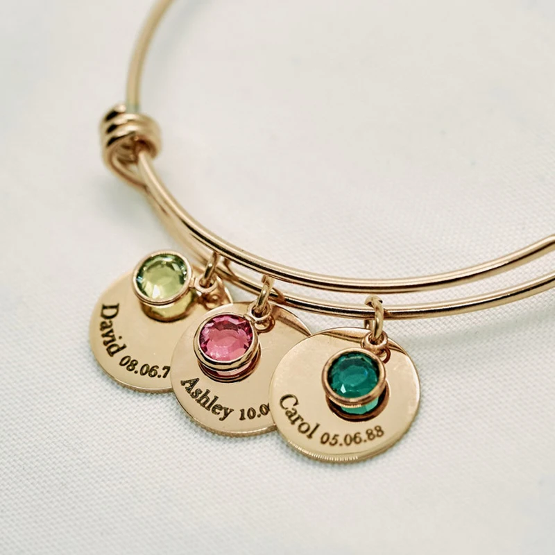 Custom Engraving Name Bangles  - Rose Gold Bracelet review and price