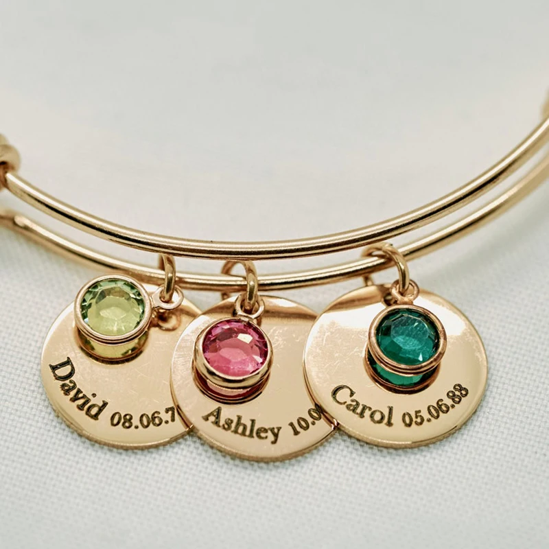 Custom Engraving Name Bangles  - Rose Gold Bracelet review and price