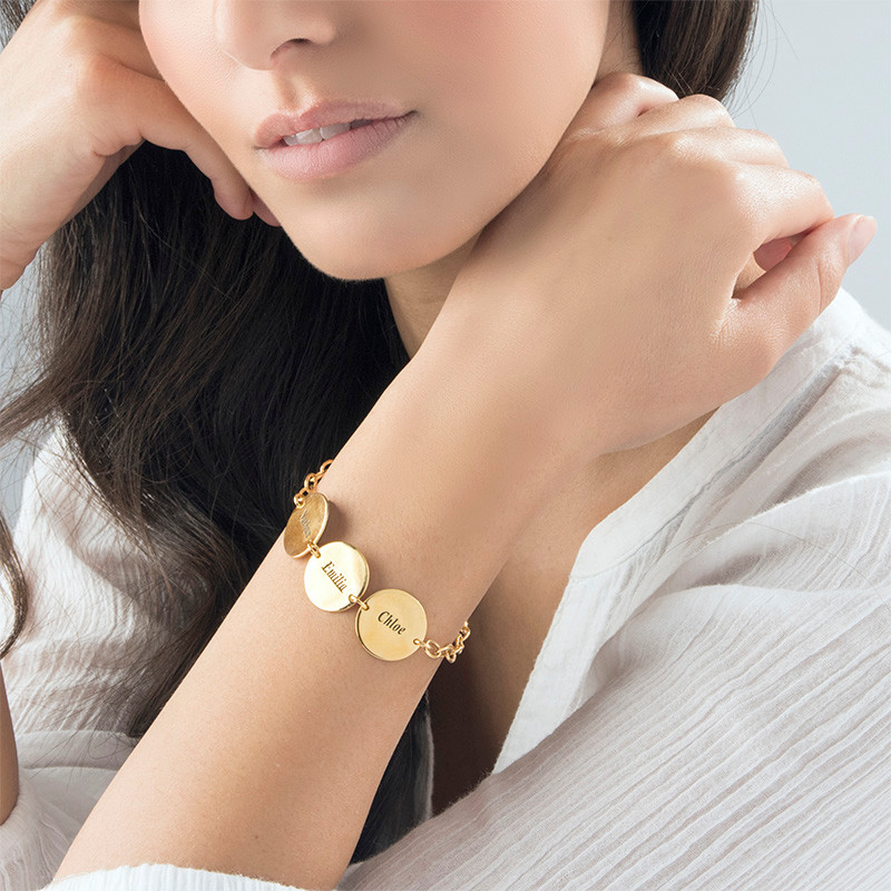 Engraved Name Bracelet 18K Gol - Rose Gold Bracelet review and price