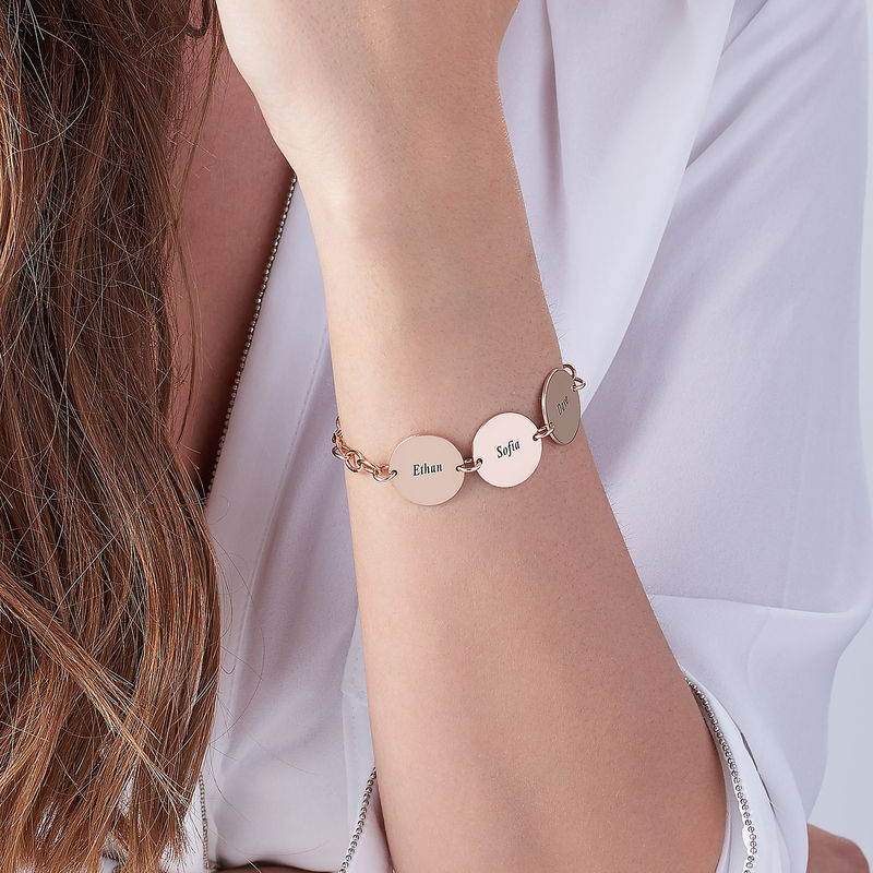 Engraved Name Bracelet 18K Gol - Rose Gold Bracelet review and price