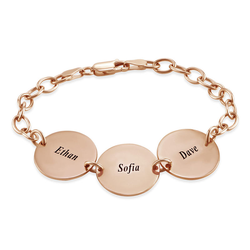 Engraved Name Bracelet 18K Gol - Rose Gold Bracelet review and price