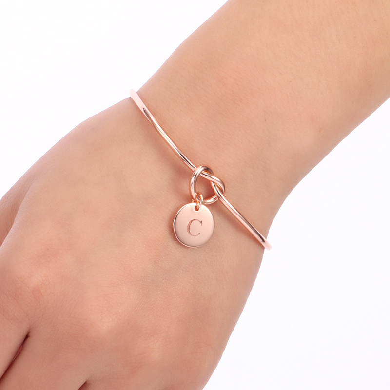 Duoying Engraved Letters Brace - Rose Gold Bracelet review and price