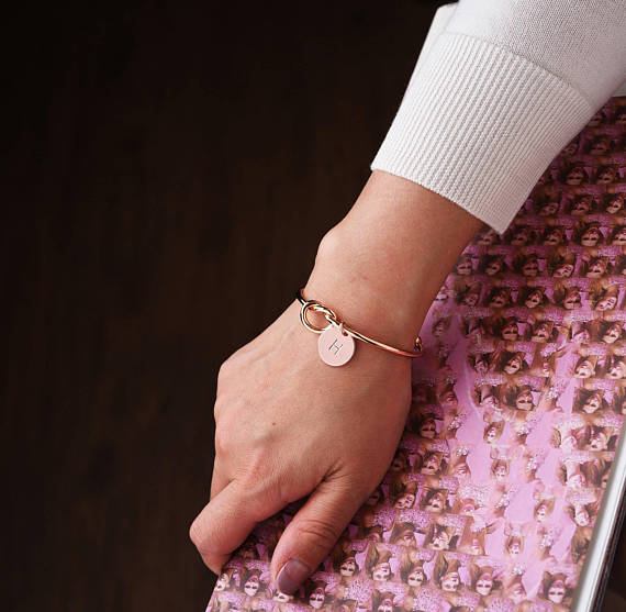 Duoying Engraved Letters Brace - Rose Gold Bracelet review and price