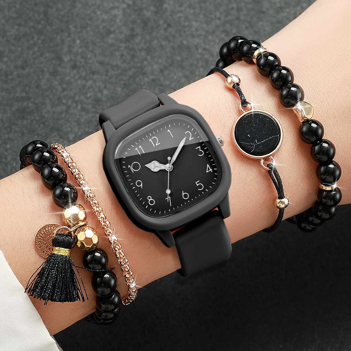 5PCS Fashion Square Women Watc - Jewelry Making Watches review and price
