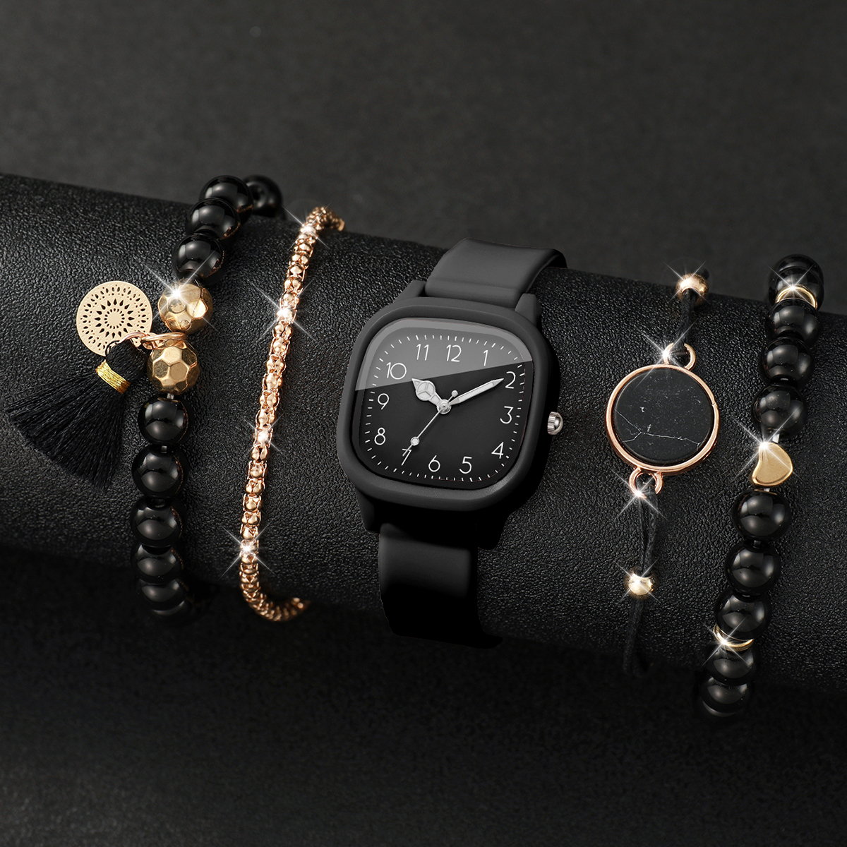 5PCS Fashion Square Women Watc - Jewelry Making Watches review and price