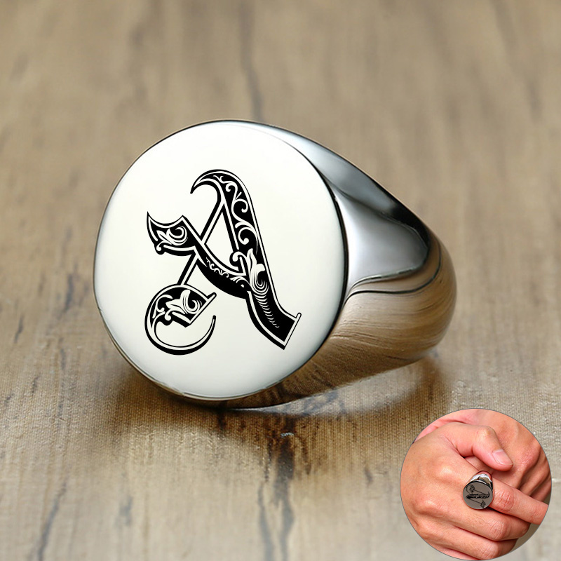 Vnox Stylish Pattern Font Init - Statement Cocktail Ring review and price